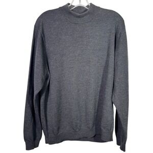 Mercer Street Studio Men's Wool Mock Neck Sweater Charcoal Grey Size L Australia